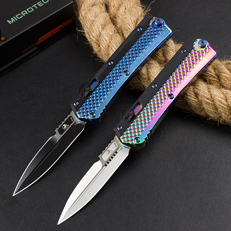 Micro-tech Snake God Snake Scale Straight Jump Knife