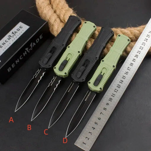New Butterfly Benchmade 3370GY Claymore OTF Straight Jump Knife