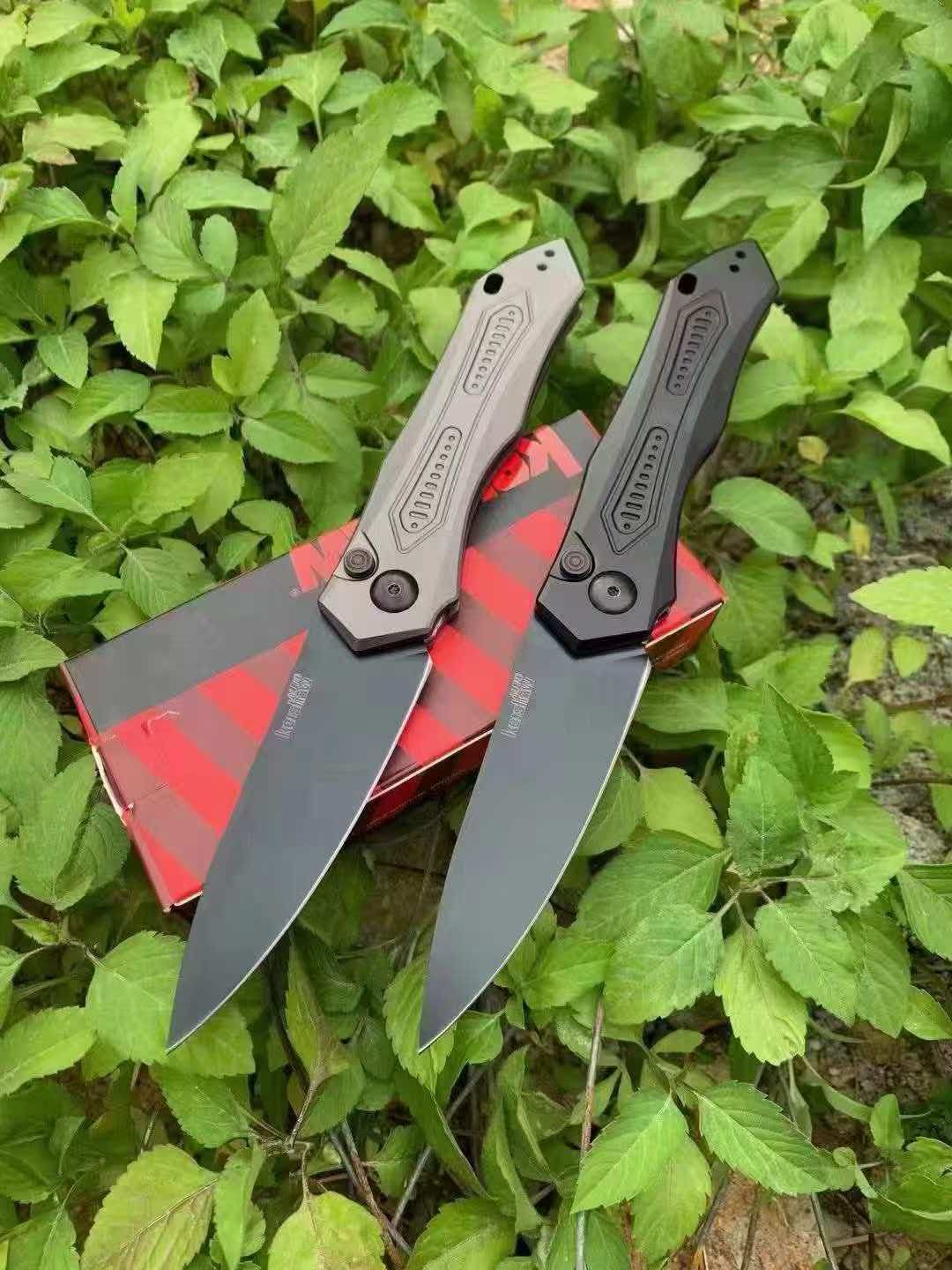 Kershaw – Drop-Point Automatic Side-Opening Knife with Black DLC Coating (Military/Law Enforcement Style)