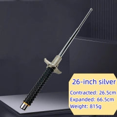 Anti-knife hand guard swing stick (three-section stick) telescopic stick up to one meter for blocking - solid alloy steel Hummer vehicle-mounted self-defense products