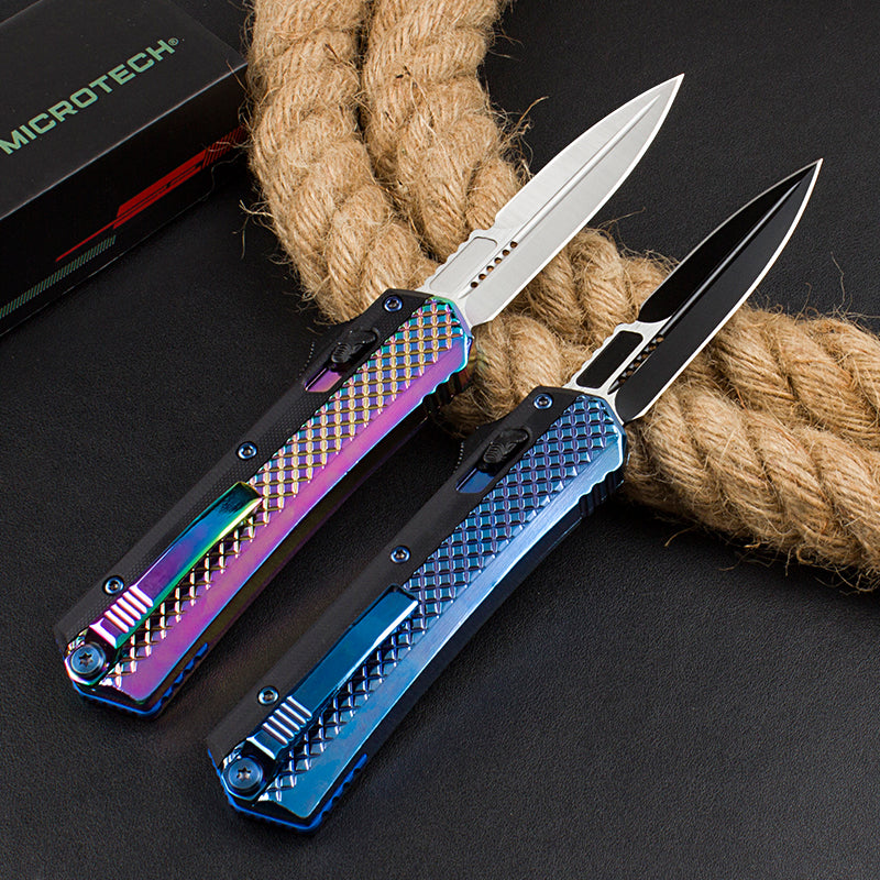 Micro-tech Snake God Snake Scale Straight Jump Knife