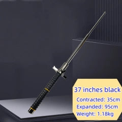 Anti-knife hand guard swing stick (three-section stick) telescopic stick up to one meter for blocking - solid alloy steel Hummer vehicle-mounted self-defense products