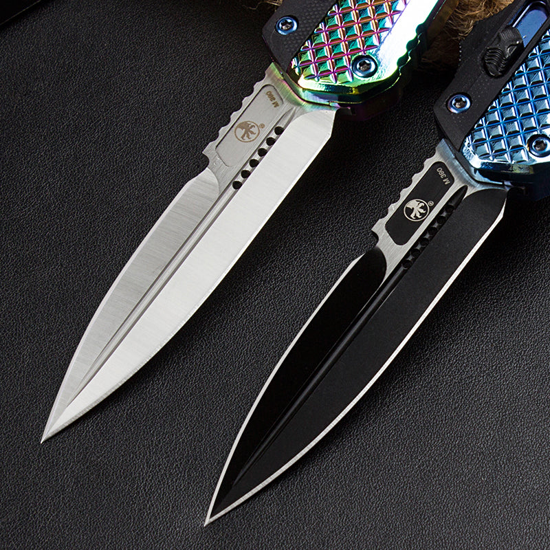 Micro-tech Snake God Snake Scale Straight Jump Knife