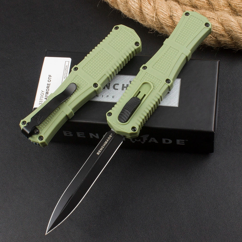 New Butterfly Benchmade 3370GY Claymore OTF Straight Jump Knife