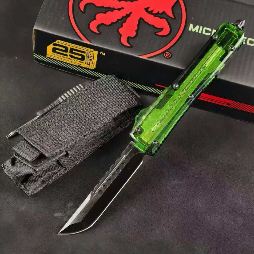 Microtech USA – UT85 (Transparent Handle) Green Translucent Handle