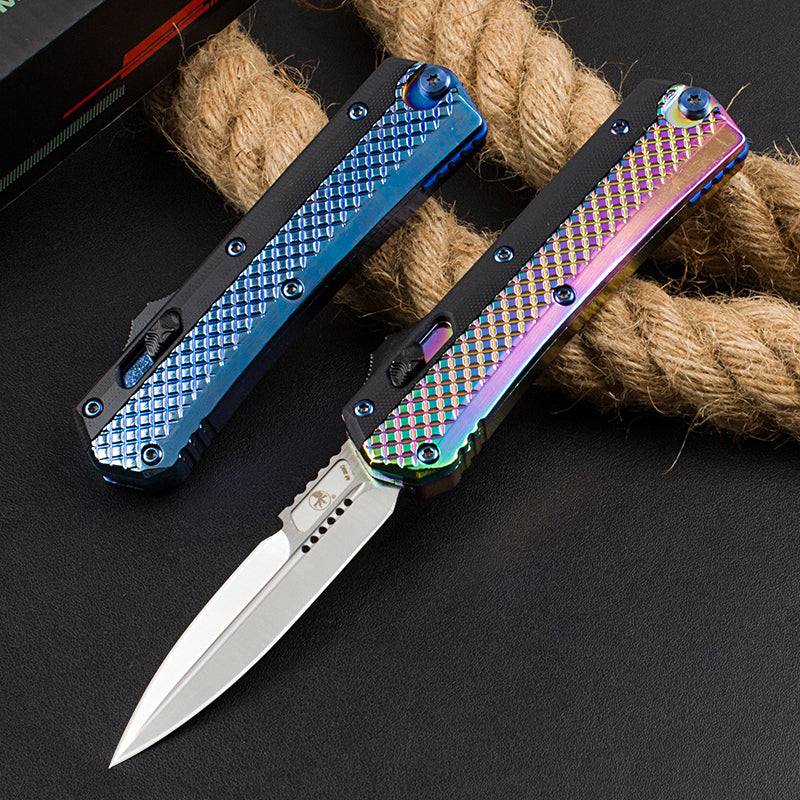 Micro-tech Snake God Snake Scale Straight Jump Knife