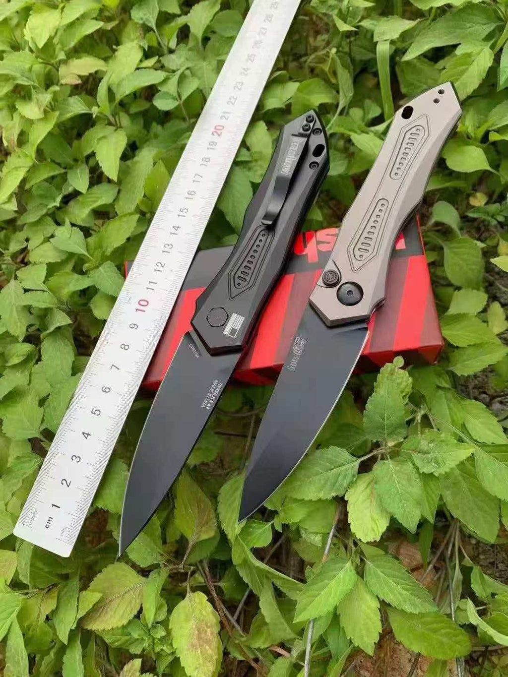 Kershaw – Drop-Point Automatic Side-Opening Knife with Black DLC Coating (Military/Law Enforcement Style)