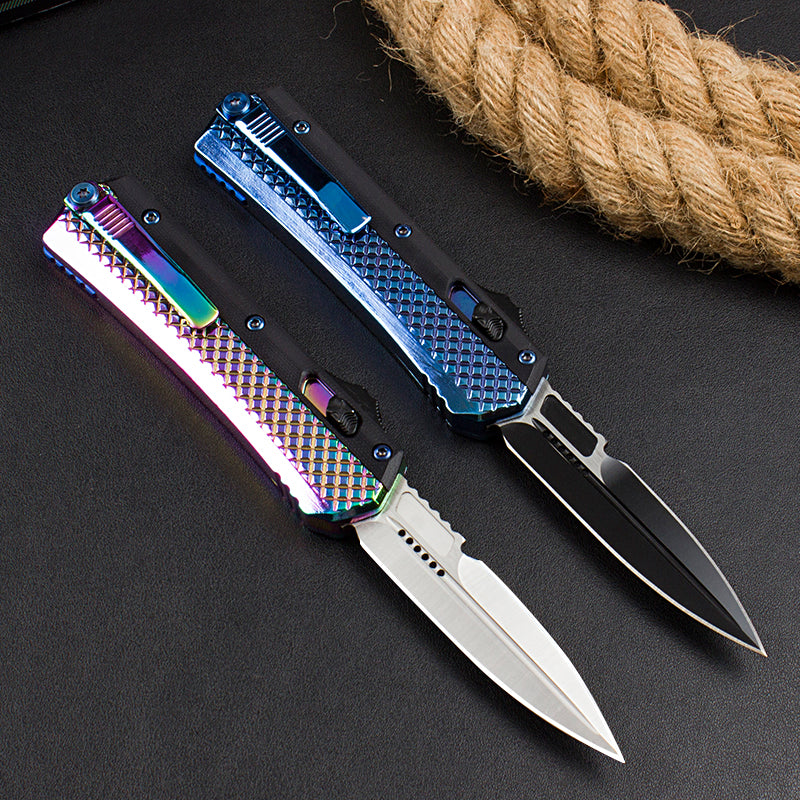 Micro-tech Snake God Snake Scale Straight Jump Knife