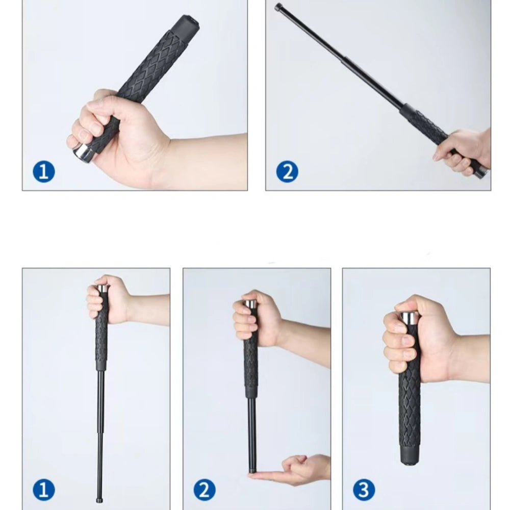 Self-defense baton (diamond-shaped rubber non-slip handle, cost-effective!)
