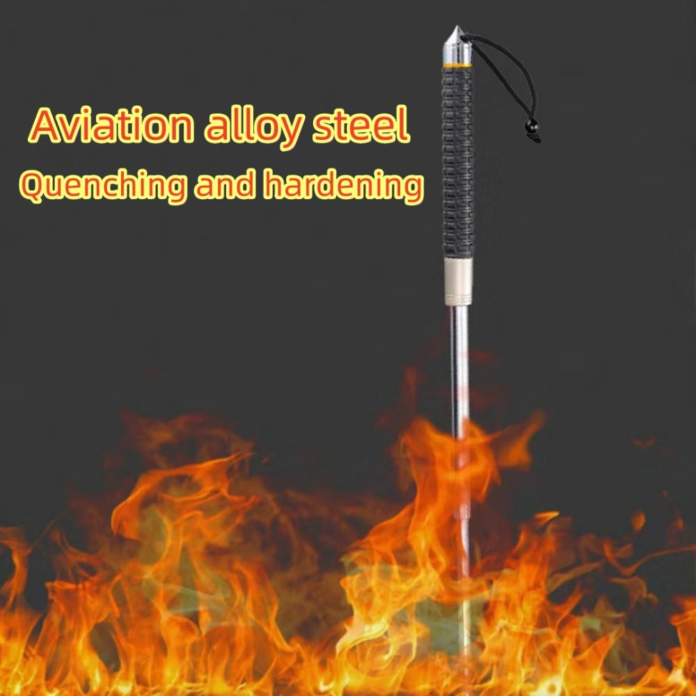 Strengthened and extended solid Hummer baton portable window-breaking telescopic baton (emergency self-defense baton)