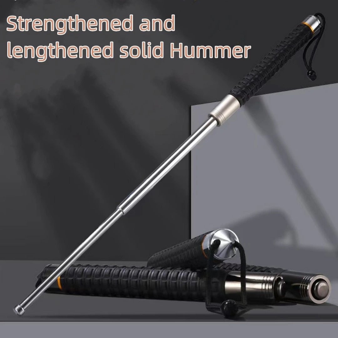 Strengthened and extended solid Hummer baton portable window-breaking telescopic baton (emergency self-defense baton)
