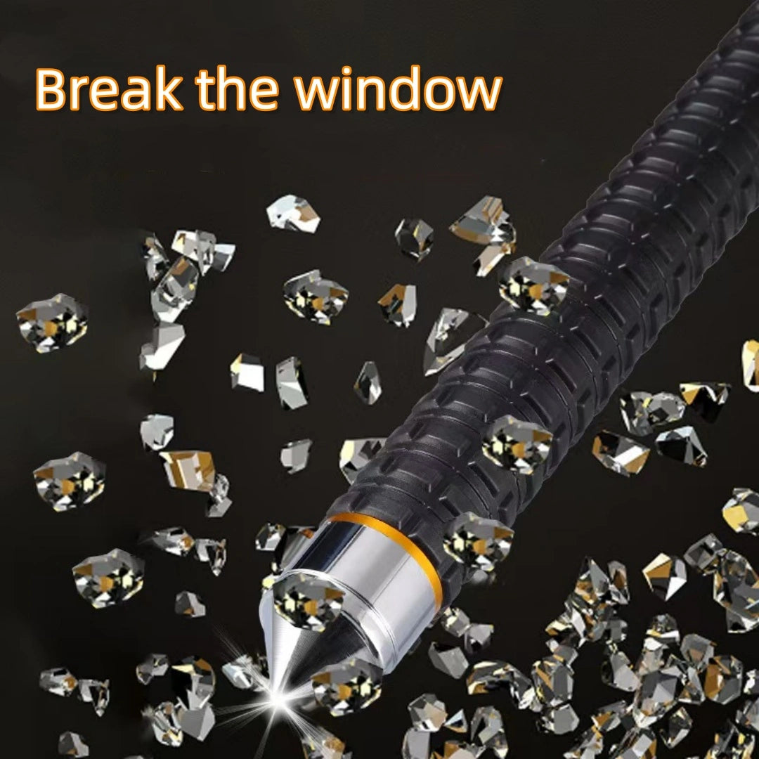 Strengthened and extended solid Hummer baton portable window-breaking telescopic baton (emergency self-defense baton)