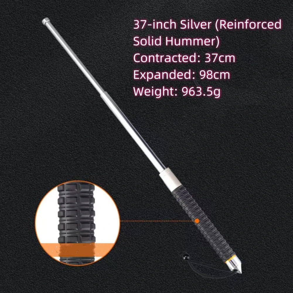 Strengthened and extended solid Hummer baton portable window-breaking telescopic baton (emergency self-defense baton)