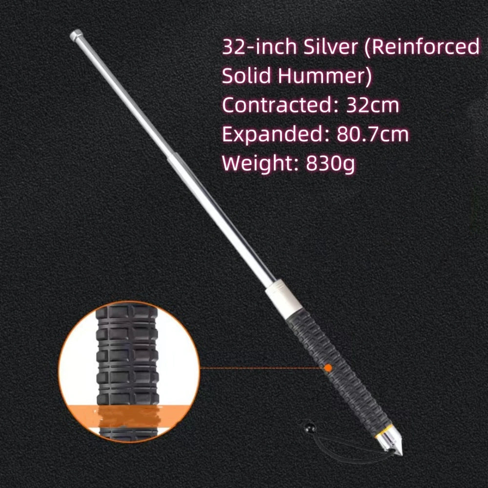 Strengthened and extended solid Hummer baton portable window-breaking telescopic baton (emergency self-defense baton)