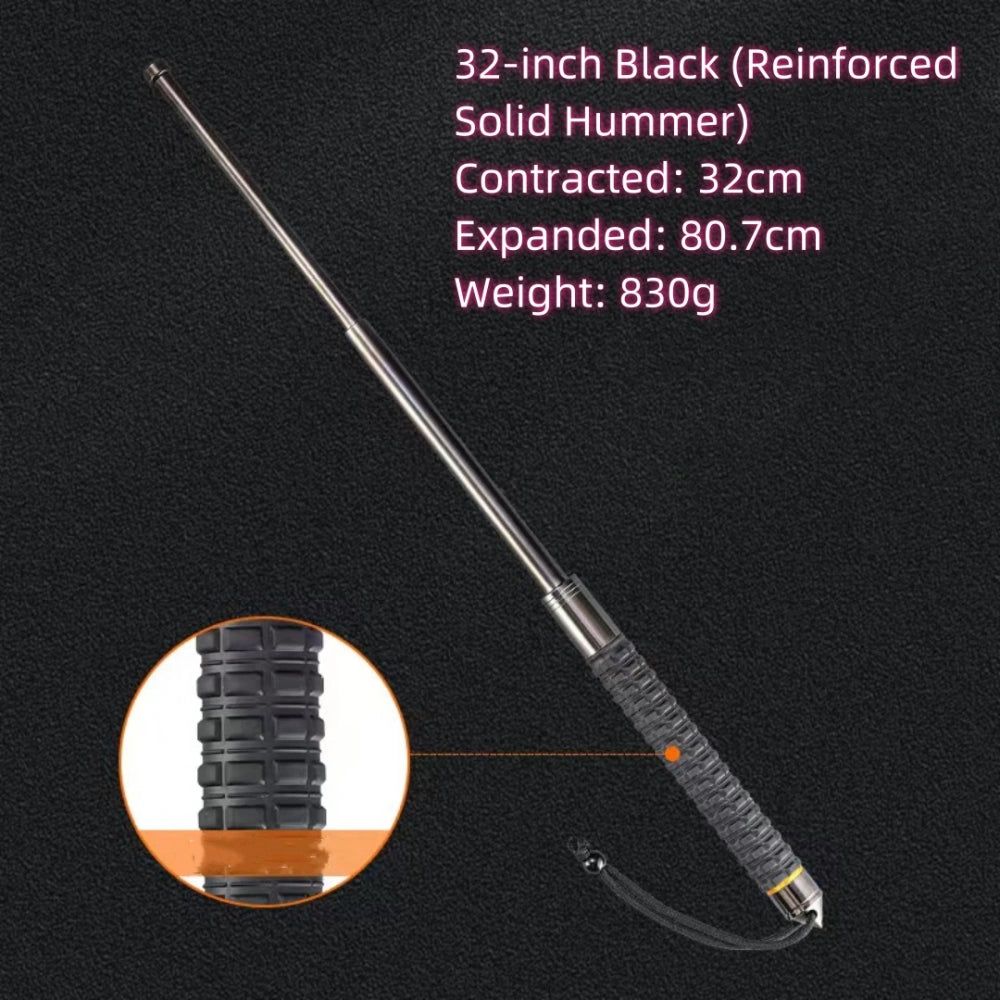 Strengthened and extended solid Hummer baton portable window-breaking telescopic baton (emergency self-defense baton)