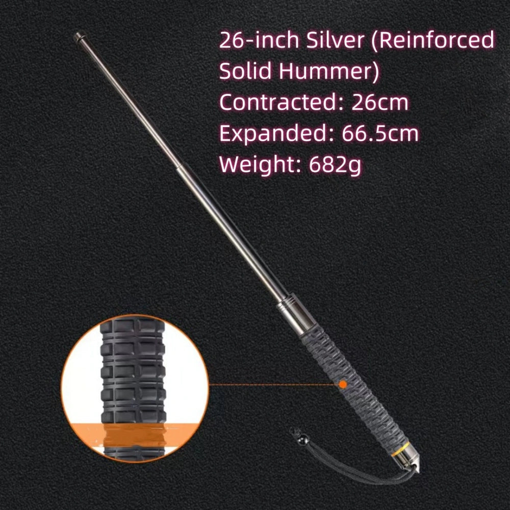 Strengthened and extended solid Hummer baton portable window-breaking telescopic baton (emergency self-defense baton)