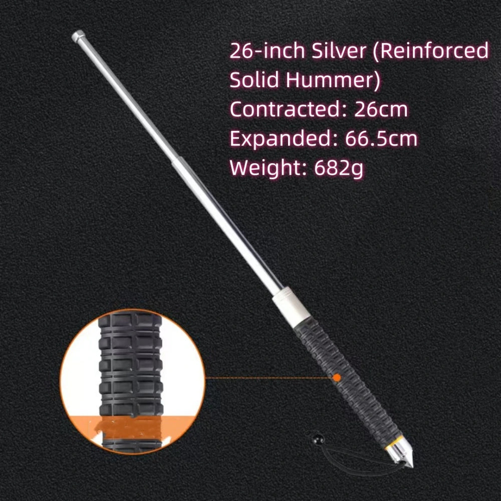Strengthened and extended solid Hummer baton portable window-breaking telescopic baton (emergency self-defense baton)