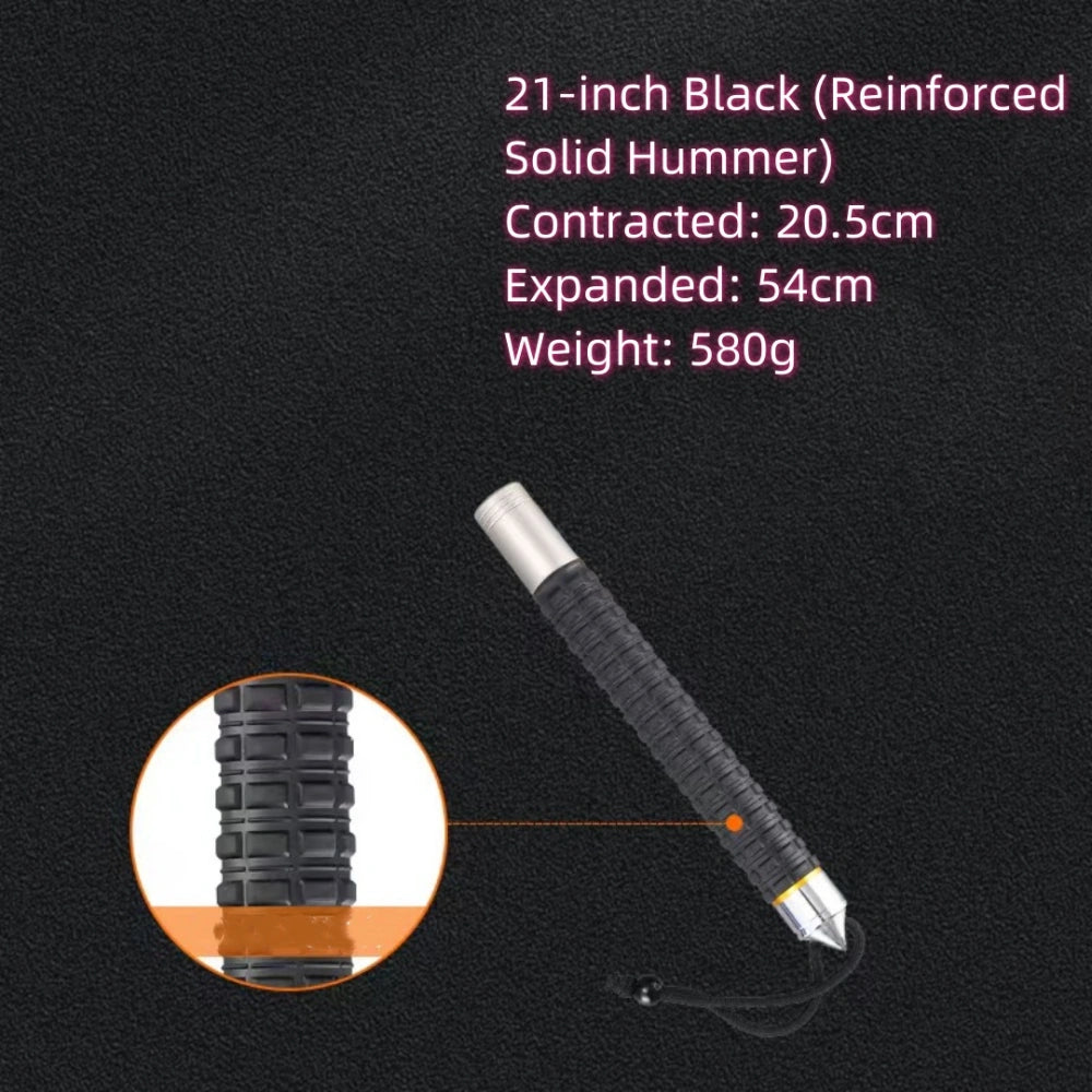 Strengthened and extended solid Hummer baton portable window-breaking telescopic baton (emergency self-defense baton)