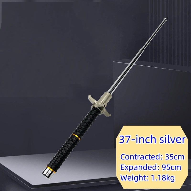 Anti-knife hand guard swing stick (three-section stick) telescopic stick up to one meter for blocking - solid alloy steel Hummer vehicle-mounted self-defense products