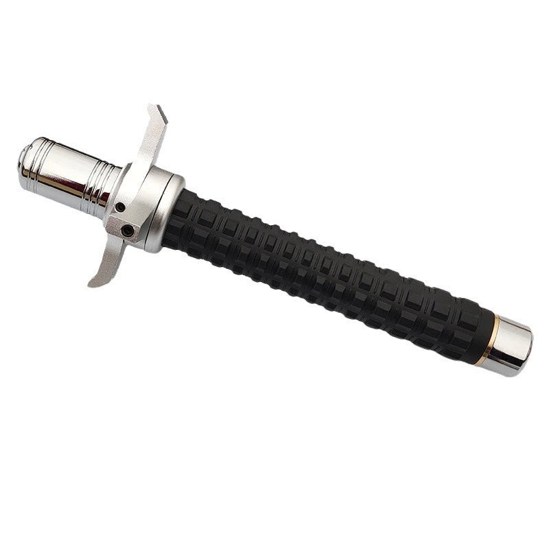 Anti-knife hand guard swing stick (three-section stick) telescopic stick up to one meter for blocking - solid alloy steel Hummer vehicle-mounted self-defense products