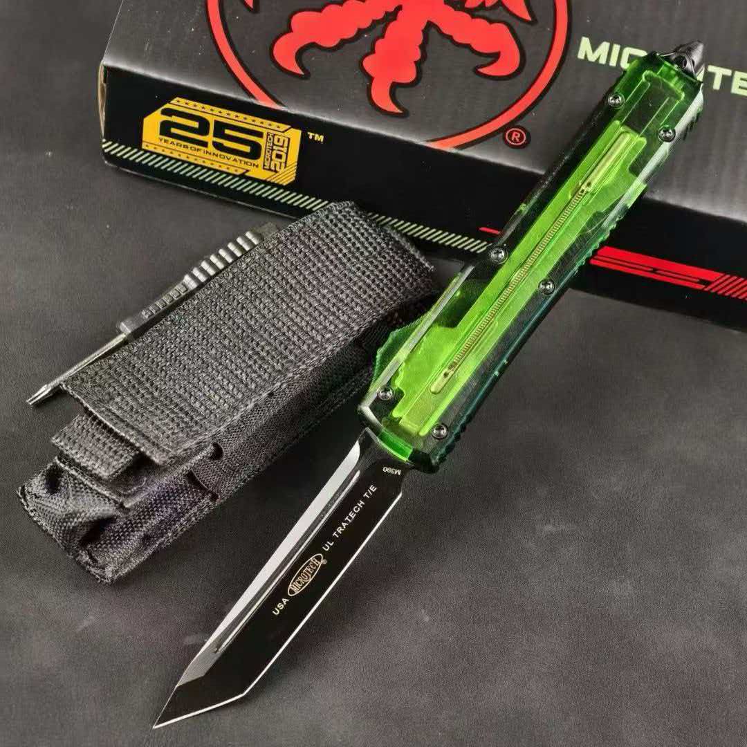 Microtech USA – UT85 (Transparent Handle) Green Translucent Handle