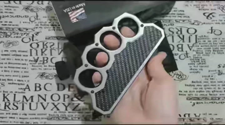 Micro-Tech Boxing Gloves Double-edged Straight Knife (Gray Carbon Fiber)