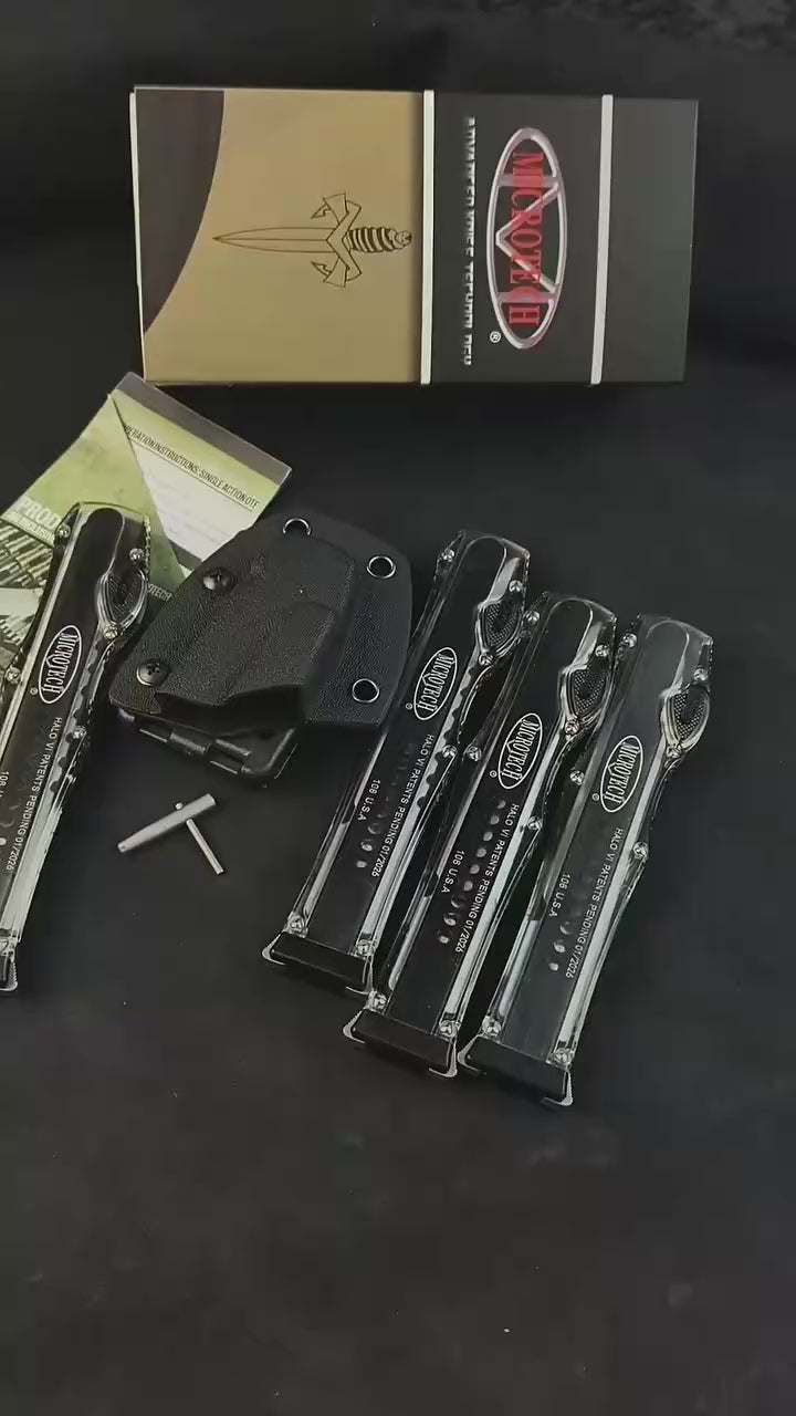 Microtech USA – UT85 (Transparent Handle) Green Translucent Handle